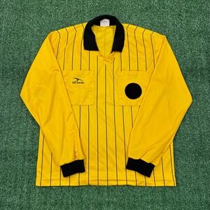 Vintage 90s SCORE Jersey T-shirt Yellow Black Pinstripe Long Sleeve AS